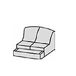 2-Sitzer-Element mit Bettkasten<br>(105 cm)