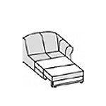 2-Sitzer-Element mit Armteil<br />inkl. Bettfunktion